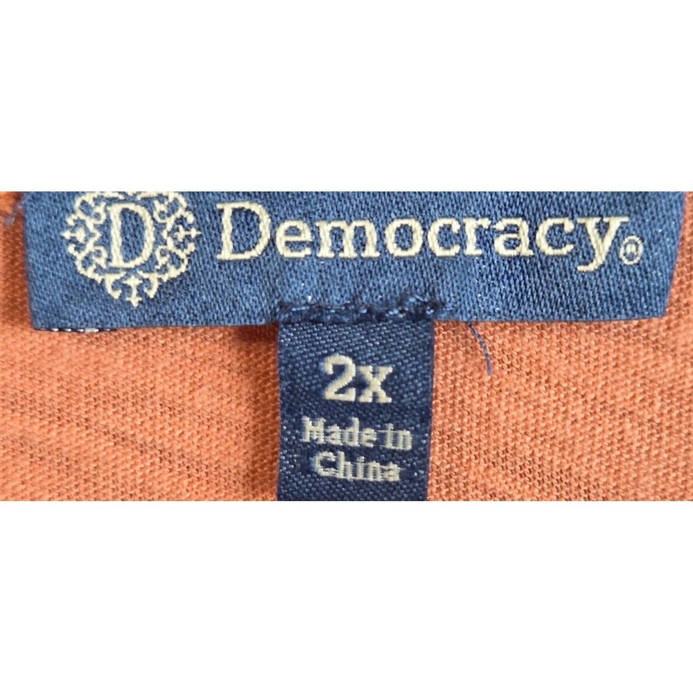Democracy Womens 2X Boho Fairy Terracotta Eyelet Ruffle Flutter Sleeve Knit Top - Picture 5 of 8